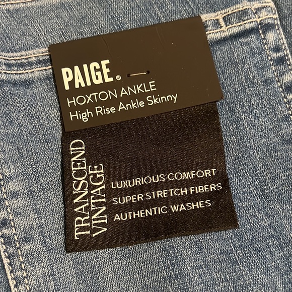 🔥🔥PAIGE Transcend Hoxton Ripped High Waist Ankle Skinny Jeans - Picture 14 of 16